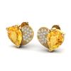 Image 1 : 2.50 CTW Citrine & Micro Pave VS/SI Diamond Earrings 10K Yellow Gold - REF-30W2F - 20071