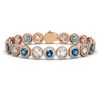 15.35 CTW Blue & White Diamond Designer Bracelet 18K Rose Gold - REF-3455W5F - 42681