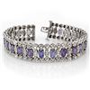17.50 CTW Tanzanite & Diamond Bracelet 18K White Gold - REF-578T2M - 14626