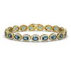 14.82 CTW London Topaz & Diamond Halo Bracelet 10K Yellow Gold - REF-232K5W - 40489