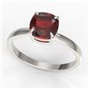 Image 2 : 1.50 CTW Cushion Cut Garnet Designer Engagement Ring 18K White Gold - REF-33H3A - 22143