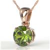 Image 1 : 2 CTW Green Tourmaline Designer Solitaire Necklace 14K Rose Gold - REF-31X8T - 22025