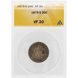1875-S Twenty Cent Piece Coin ANACS VF20