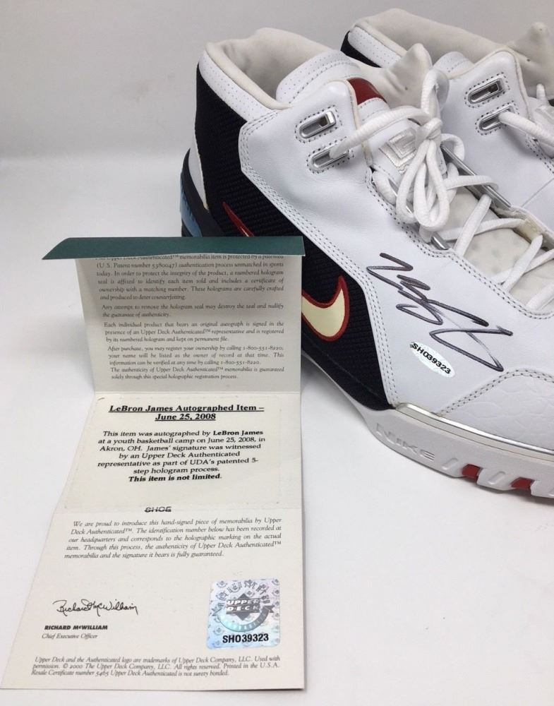 lebron autographed shoes