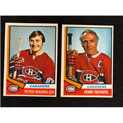 1975 OPC HOCKEY CARDS RICHARD/ MAHOVOLICH
