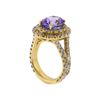 Image 3 : 14KT Yellow Gold 4.23 ctw Tanzanite and Diamond Ring