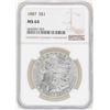 Image 1 : 1887 $1 Morgan Silver Dollar Coin NGC MS64