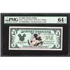 Image 1 : 1990 $1 Disney Dollars Note PMG Choice Uncirculated 64EPQ