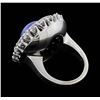 Image 3 : 14KT White Gold 8.10 ct. Natural Blue Star Sapphire and Diamond Ring