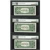 Image 2 : Lot of (3) Consecutive 1957 $1 Silver Certificate Notes PMG Gem Uncirculated 66E