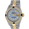 Image 1 : Rolex Ladies Two Tone Blue Mother Of Pearl Diamond & Sapphire Datejust