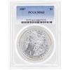 Image 1 : 1887 $1 Morgan Silver Dollar Coin PCGS MS63