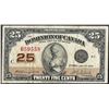Image 1 : 1923 Twenty Five Cents Dominion of Canada Note