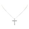Image 2 : 14KT White Gold 1.00 ctw Diamond Cross Pendant with Chain