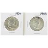Image 1 : Lot of 1954-1955 Franklin Half Dollar Silver Coins