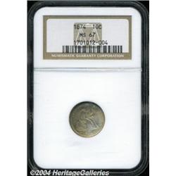 1874[10C] Arrows MS67 NGC.