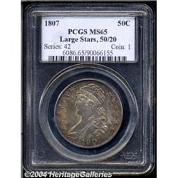1807[50C] Large Stars, 50 Over 20 MS65 PCGS.