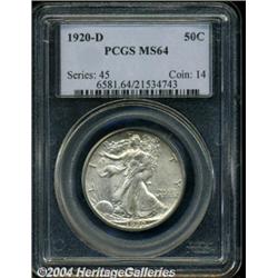 1920-D[50C] MS64 PCGS.