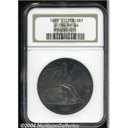 1839[PS$1] Name Omitted, Judd-104 Restrike, Pollock-116, R.3, PR64 NGC.