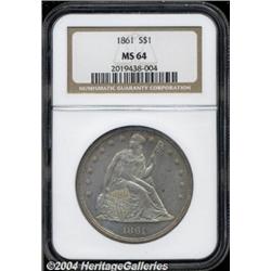 1861[S$1] MS64 NGC.