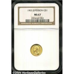 1903[G$1] Louisiana Purchase/Jefferson MS67 NGC.