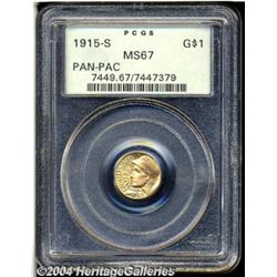 1915-S[G$1] Panama-Pacific Gold Dollar MS67 PCGS.