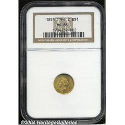 1854[G$1] Type Two MS66 NGC.