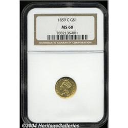 1859-C[G$1] MS60 NGC.
