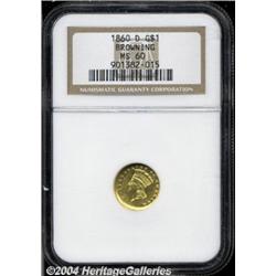 1860-D[G$1] MS60 NGC.
