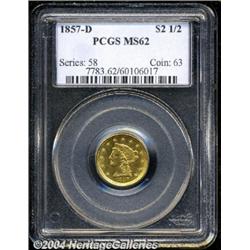 1857-D[$2 1/2] MS62 PCGS.