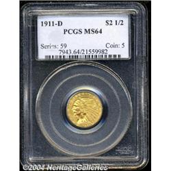 1911-D[$2 1/2] MS64 PCGS.