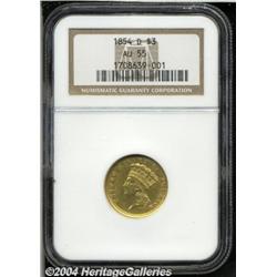 1854-D[$3] AU55 NGC.