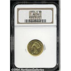 1854-O[$3] AU58 NGC.