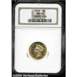1868[$3] MS65 NGC.