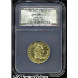 1795[$5] Small Eagle Unc Details, Obverse Repaired, NCS.