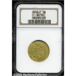 1808/7[$5] AU58 NGC.
