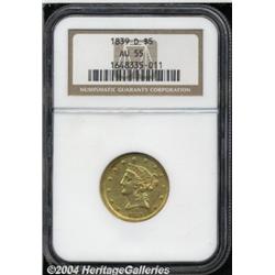 1839-D[$5] AU55 NGC.
