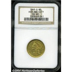 1840-C[$5] MS60 NGC.