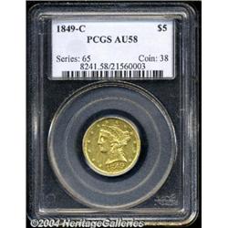 1849-C[$5] AU58 PCGS.