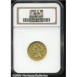 1860-C[$5] AU55 NGC.