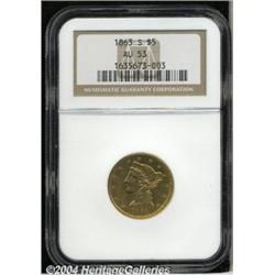 1863-S[$5] AU53 NGC.
