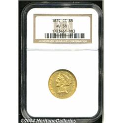1874-CC[$5] AU58 NGC.