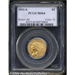 1911-S[$5] MS64 PCGS.
