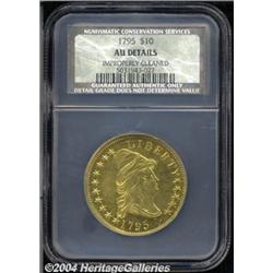 1795[$10] 13 Leaves AU Details, Improperly Cleaned, NCS.