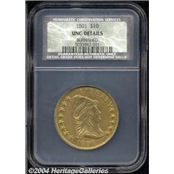1801[$10] Unc Details, Burnished, NCS.