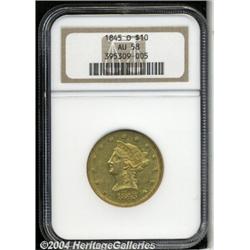 1845-O[$10] AU58 NGC.