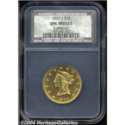 1860-S[$10] Unc Details, Burnished, NCS.