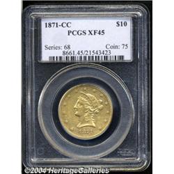 1871-CC[$10] XF45 PCGS.