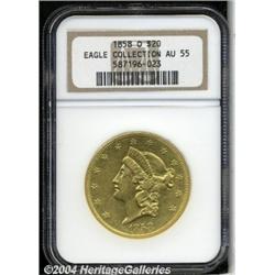 1858-O[$20] AU55 NGC.