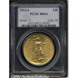 1913-S[$20] MS64 PCGS.